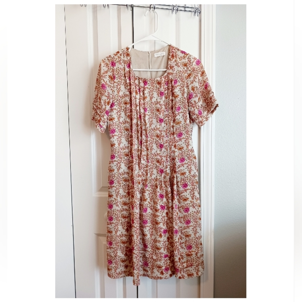 Roolee Mom Nursing Dress Midi Floral w/ Added Skirt